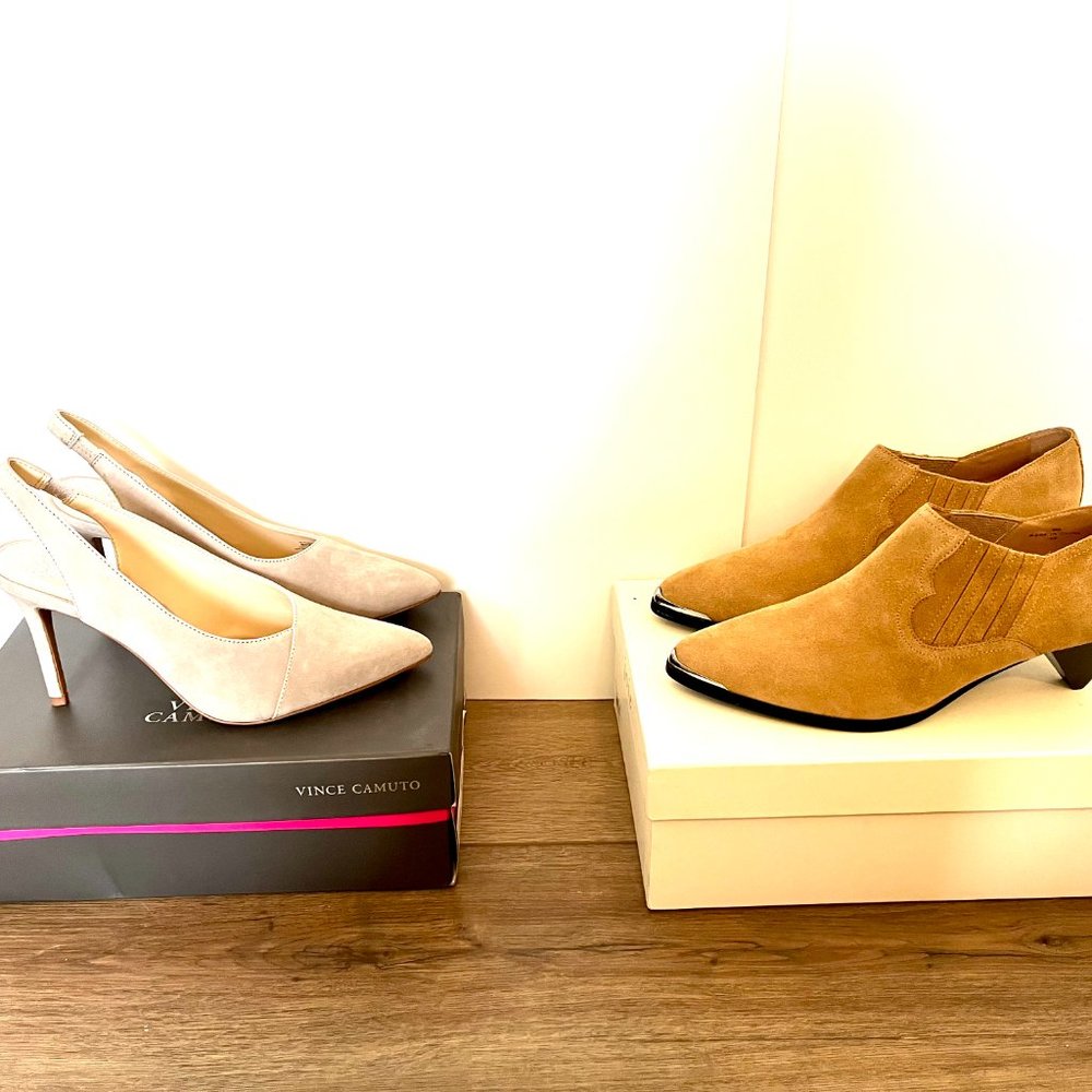 JOIE Brand New Women's Booties with Unique Heel in Camel - Size 38.5